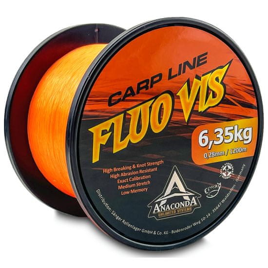 Anaconda vlasec Fluo Vis 0,26 mm 1200 m oranžová