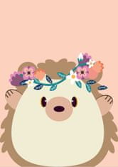 Dream Creations Dětské plakáty zvířata s květinami | 6 vzorů Vzor: Medvěd