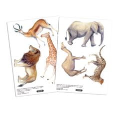 Funlife Nálepky do dětského pokoje zvířata safari 10 x 12 cm
