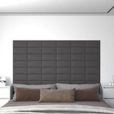 Vidaxl Nástěnné panely 12 ks šedé 30 x 15 cm umělá kůže 0,54 m²