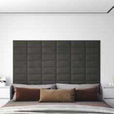 shumee vidaXL nástěnné panely 12 ks tmavě šedá 30x15 cm sametová 0,54 m²