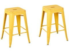 Beliani Sada barových stoliček 60 cm žluto zlatá, 2 kusy CABRILLO