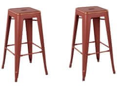 Beliani Sada barových stoliček 76 cm červeno zlatá, 2 kusy CABRILLO