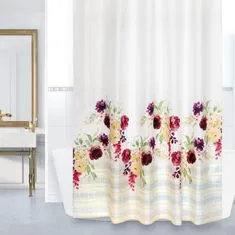 Koupelnové závěsy - 180x200 cm - Květ růžová, zelená, žlutá