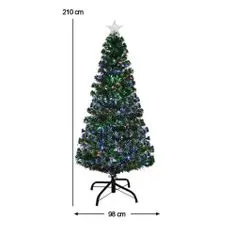 Timeless Tools Vánoční stromek s optickými vlákny, s barevným LED-em ve více typech-210 cm-ový