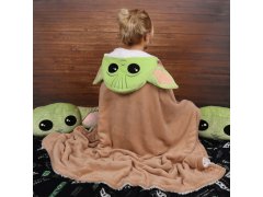 sarcia.eu Star Wars Baby Yoda Zelená a béžová pelerína / deka s kapucí 120x150cm 