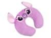 Andzia i Stitch Disney Croissant cestovní polštářek s ušima růžový, měkký 32x32 cm 