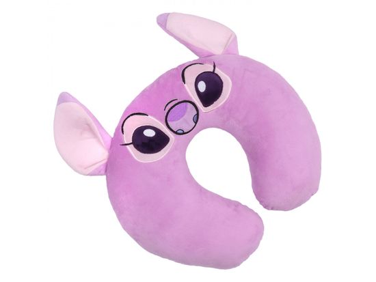 sarcia.eu Andzia i Stitch Disney Croissant cestovní polštářek s ušima růžový, měkký 32x32 cm