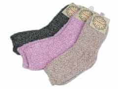 Kraftika 3pár (vel. 39-42) mix dámské froté ponožky žíhané
