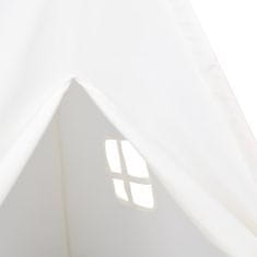 Greatstore Dětské týpí s úložnou taškou peachskin PE bílé 120x120x150 cm