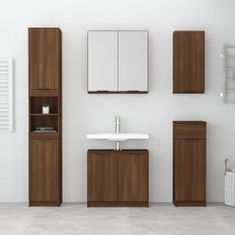 Greatstore 5dílná sada koupelnových skříněk hnědý dub kompozitní dřevo