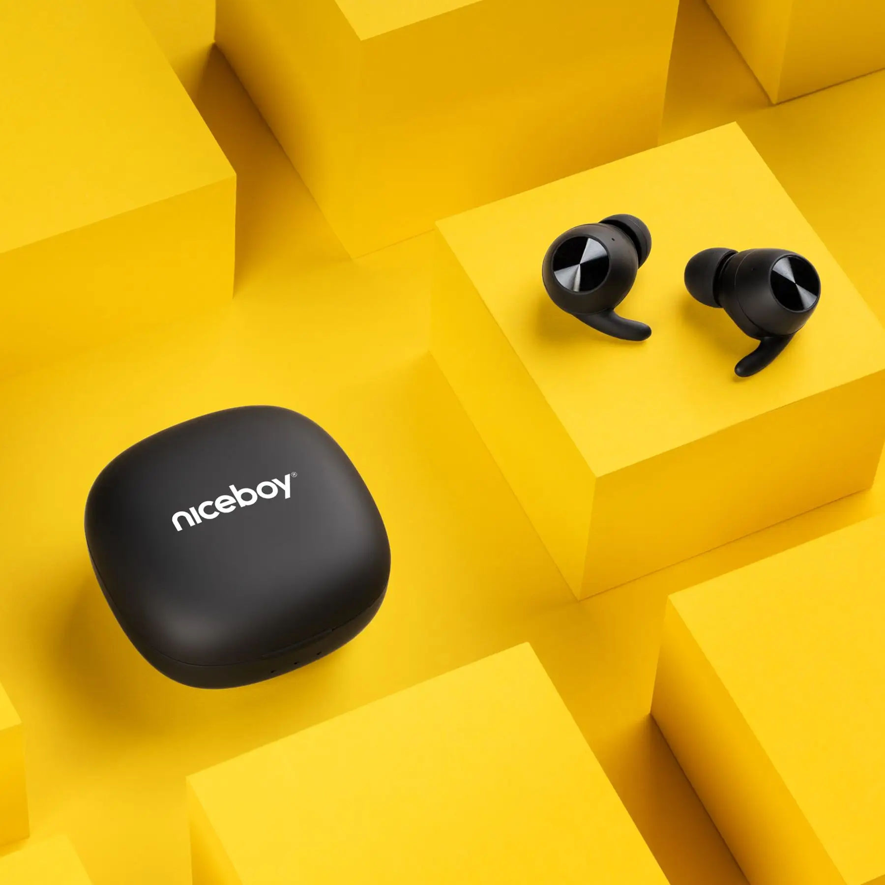  Bluetooth sluchátka niceboy hive pods 3 handsfree mikrofon aplikace ion ekvalizér skvělý zvuk dlouhá výdrž na nabití nabíjecí pouzdro gaming režim 