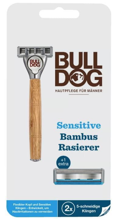 Levně Bulldog Sensitive Bamboo strojek + 2 náhradní hlavice