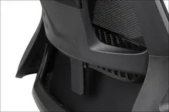STEMA Otočná ergonomická kancelářská židle OLTON H pro domácnost i kancelář. Má nylonovou základnu, zdvih třídy 4, měkká kolečka, opěrku hlavy a nastavitelnou bederní opěrku. Černá barva.