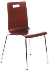 STEMA Židle TDC-132 na chromovaném rámu. Pro domácnost, kancelář, restauraci a hotel. Sedák a opěrák z překližky o tloušťce cca 12 mm. Má plastové nožky, které zabraňují poškrábání podlahy. Stohovatelné.