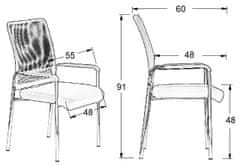 STEMA Stacionární židle CN-7501/CH BLACK