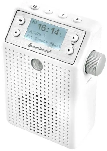 moderní radiopřijímač soundmaster dab60we Bluetooth dab fm rádio vestavěná baterie fajn zvuk odolný vodě handsfree funkce