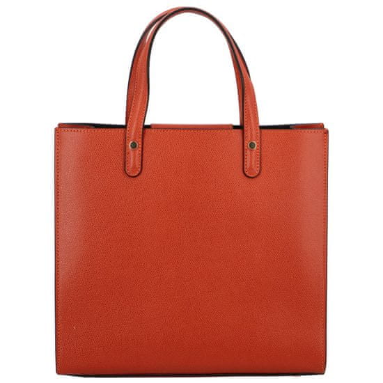 Delami Vera Pelle Luxusní dámská kožená kabelka do ruky Amada, tmavě oranžová