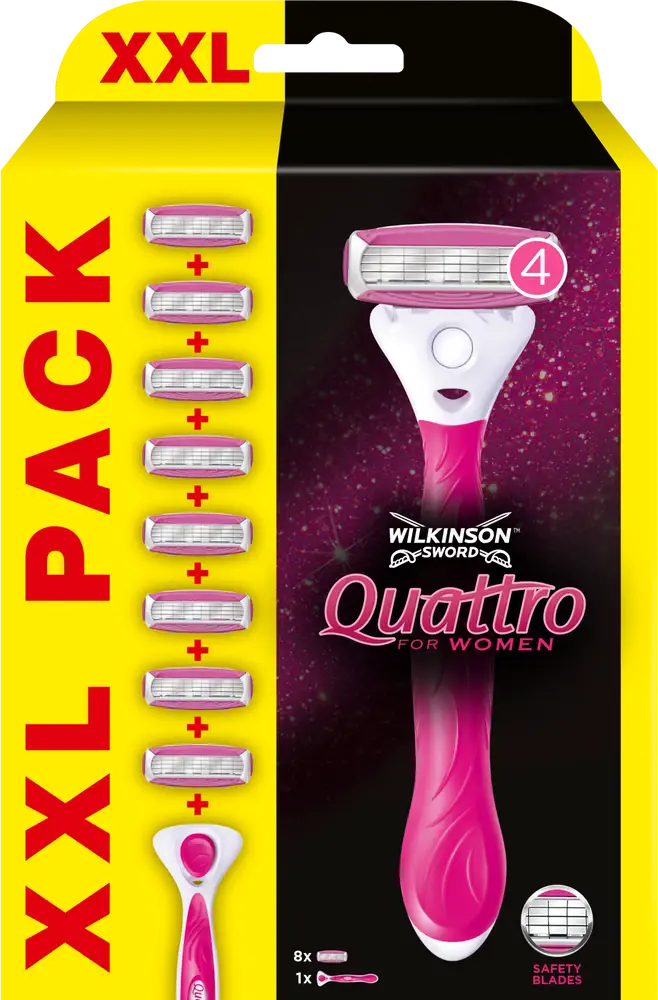 Wilkinson Quattro for Women XXL holící strojek + 8 náhradních hlavic