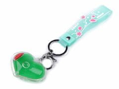 Kraftika 1ks zelená pastelová přívěsek na klíče / batoh srdce s