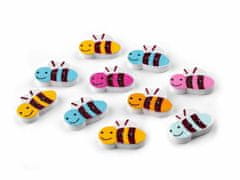 Kraftika 10ks ix dřevěný dekorační knoflík včela, knoflíky dřevěné