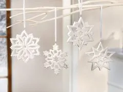 Dům Vánoc Porcelánové sněhové vločky k zavěšení 4 ks
