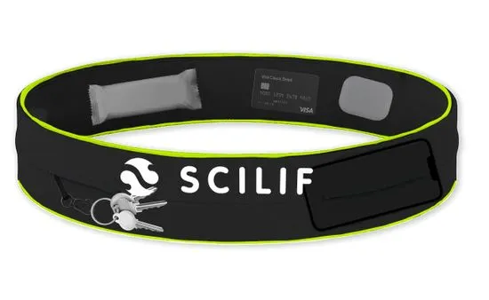 SCILIF Běžecký opasek na přenos mobilu, klíčů, gelů, kapesníčků atd. XL-XXL (obvod pasu 96 cm)
