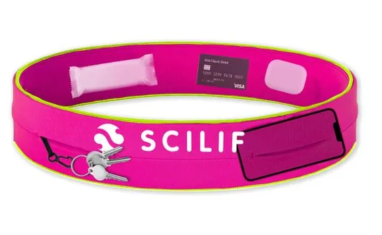 SCILIF Běžecký opasek na přenos mobilu, klíčů, gelů, kapesníčků atd. XS-S (obvod pasu 80 cm)