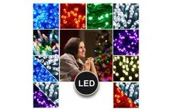 CoolCeny Vánoční osvětlení 100 LED - Řetězy v 10 barvách o délce 10 metrů. - Vícebarevný