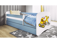 Kocot kids Dětská postel Babydreams bagr modrá, varianta 80x160, bez šuplíků, bez matrace
