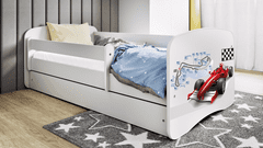 Kocot kids Dětská postel Babydreams formule jedna bílá, varianta 80x160, bez šuplíků, bez matrace