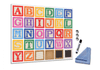 Skleněná magnetická tabule barevná veselá abeceda - Tvar: Čtverec, Rozměr skleněné grafické tabule: 50x50