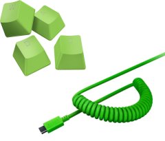 Razer PBT Keycap + Coiled Cable Upgrade Set, Green