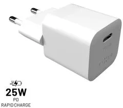 FIXED Síťová nabíječka Mini s USB-C výstupem a podporou PD, 25W FIXC25M-C-WH, bílá