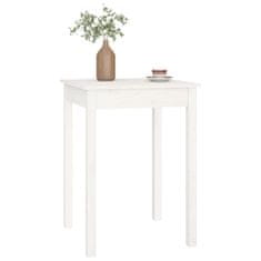 shumee Jídelní stůl bílý 55 x 55 x 75 cm masivní borové dřevo