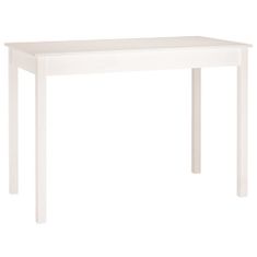 Vidaxl Jídelní stůl bílý 110 x 55 x 75 cm masivní borové dřevo