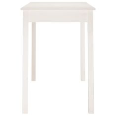 shumee Jídelní stůl bílý 110 x 55 x 75 cm masivní borové dřevo