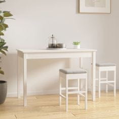 shumee Jídelní stůl bílý 110 x 55 x 75 cm masivní borové dřevo
