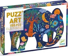 Djeco Obrysové puzzle Slon 150 dílků