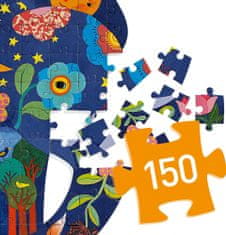 Djeco Obrysové puzzle Slon 150 dílků