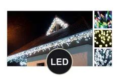 CoolCeny LED vánoční závěs do okna – déšť 2,5 metru - Bílá teplá