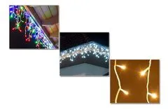 CoolCeny LED vánoční závěs do okna – déšť 2,5 metru - Bílá