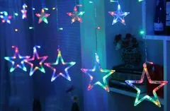 CoolCeny Vánoční LED světelný závěs – hvězdy - Bílá teplá