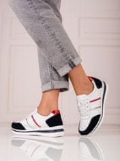 Amiatex Luxusní bílé dámské tenisky bez podpatku + Ponožky Gatta Calzino Strech, bílé, 39