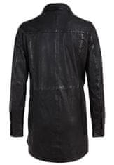 Gipsy Dámský černý kožený kabátek- prodloužená Oversize košile G2WMalia