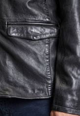 Gipsy Černé kožené sako s kapucí GMBASIE