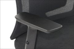 STEMA Ergonomická otočná kancelářská židle HAGER, pro domácnost i kancelář, spousta úprav, chromová základna, nastavitelné područky, vstřikovací pěna, synchronní mechanika, černá