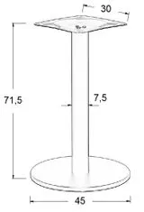 Kovová stolová podnož pro domácí, restaurační a hotelové použití SH-2010-2/B, černá, výška 71,5 cm, spodní prvek o průměru 45 cm - rám stolu