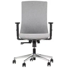 STEMA Ergonomická otočná kancelářská židle TONO, pro domácnost i kancelář, spousta úprav, chromová základna, nastavitelné područky, vstřikovací pěna, synchronní mechanika, šedá