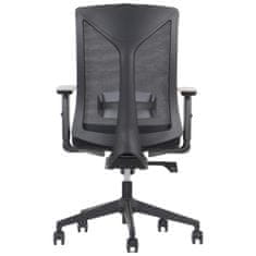 STEMA Ergonomická kancelářská židle HAGER, pro domácnost i kancelář, široké možnosti nastavení, nastavitelné područky, moderní vzhled, vstřikovací pěna, synchronní mechanismus, černá
